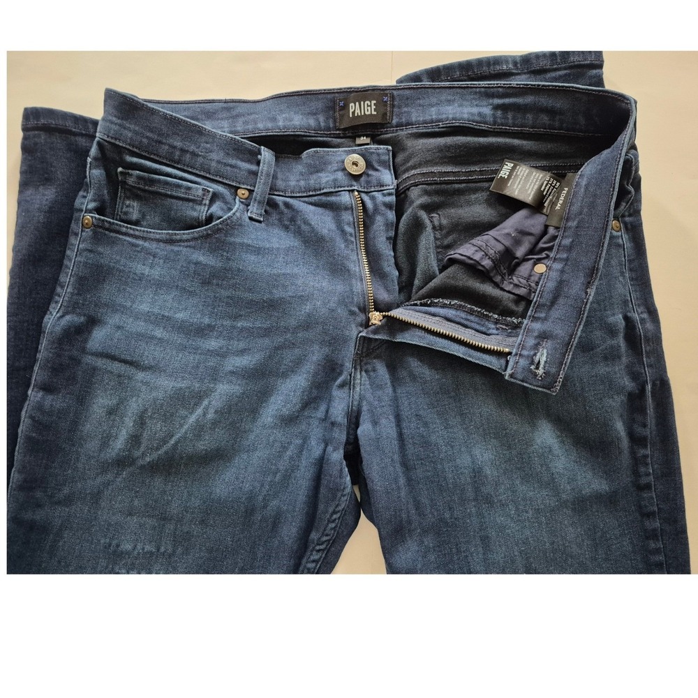 PAIGE Federal Slim Straight Leg Jeans Matson Dark Indigo Blue Mens Size 34 - Picture 4 of 8